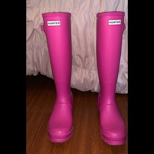 Pink Hunter rain boots